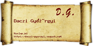 Daczi Györgyi névjegykártya